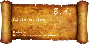 Bahis Albina névjegykártya